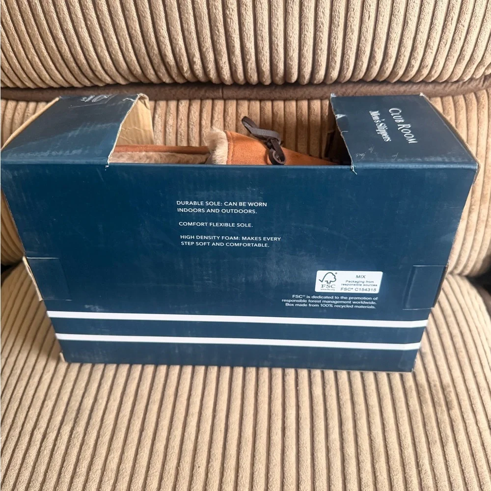 Club Room Men's Tan Suede Slip-On Moccasins